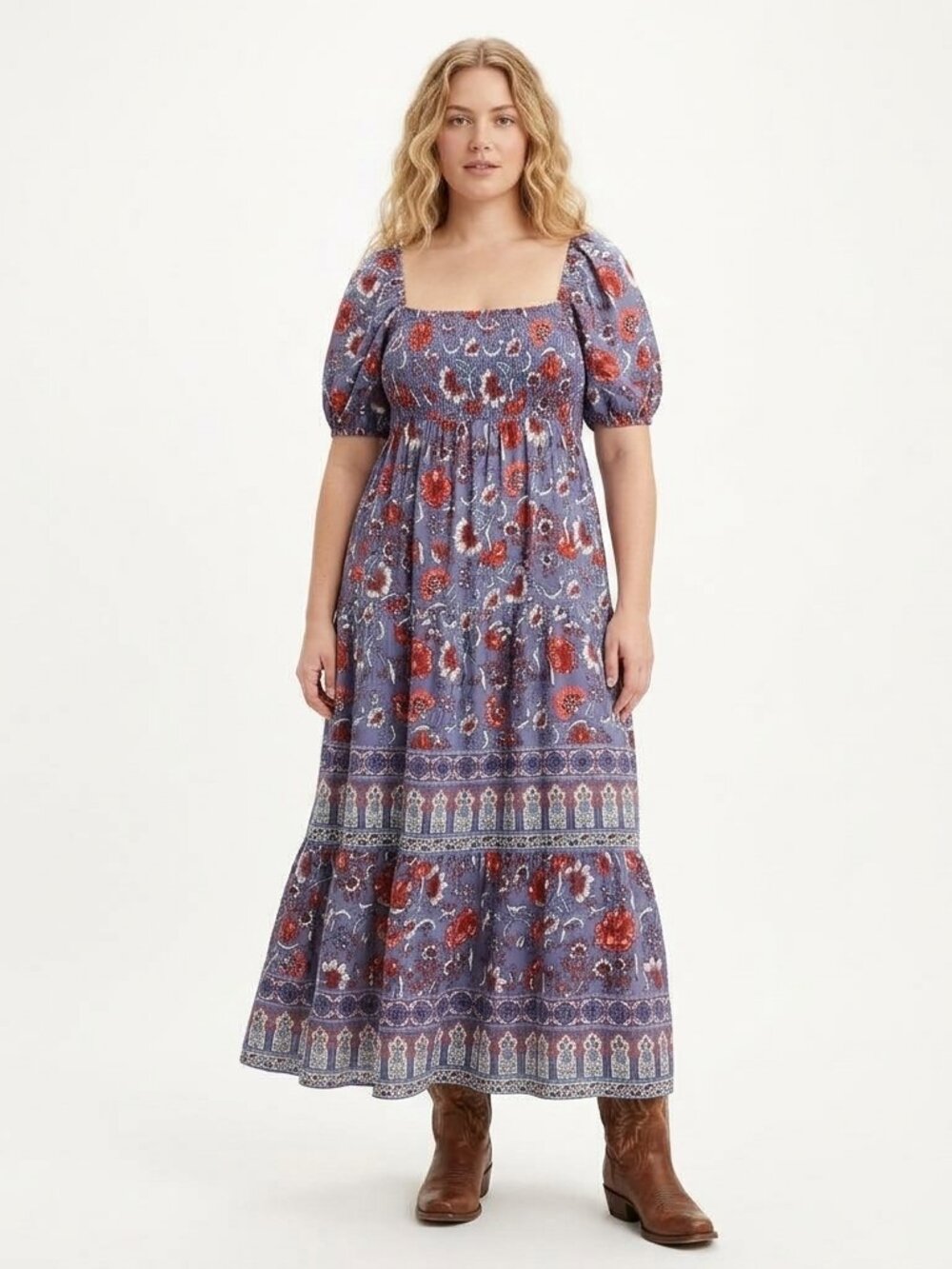 Knox Rose Maxi Dress XXL Puff Sleeve Peasant Hippie Flowy Cottagecore Flowy